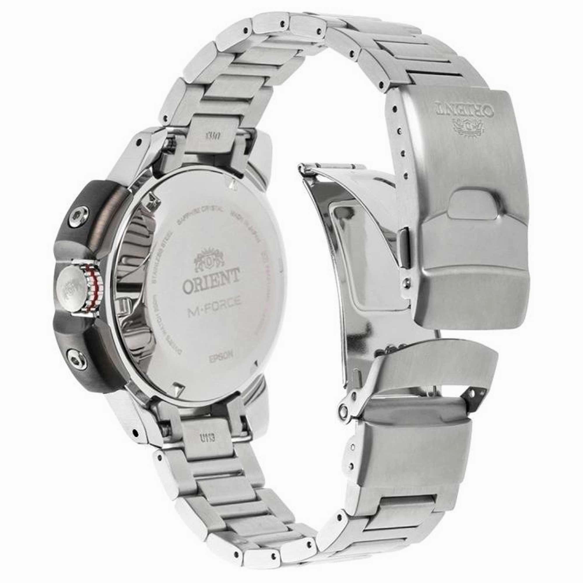 Orient Men's Automatic Watch - M-Force Dive Orange Dial Bracelet | RA-AC0L08Y00B