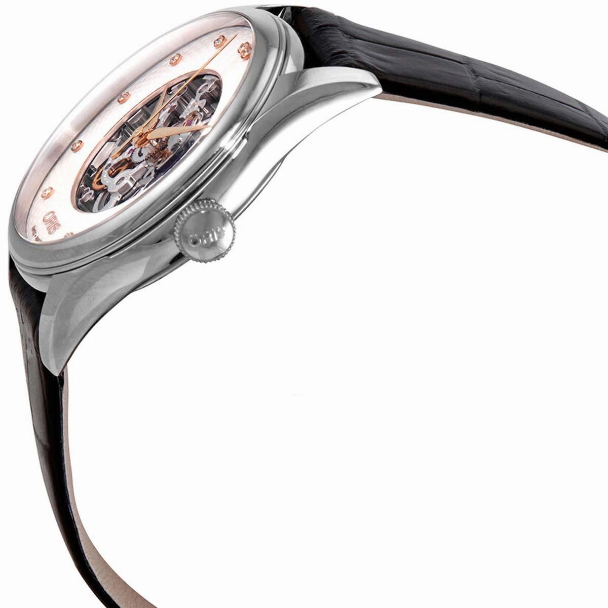 Oris Women's Automatic Watch - Artelier Black Leather Strap | 01 560 7724 4031LS