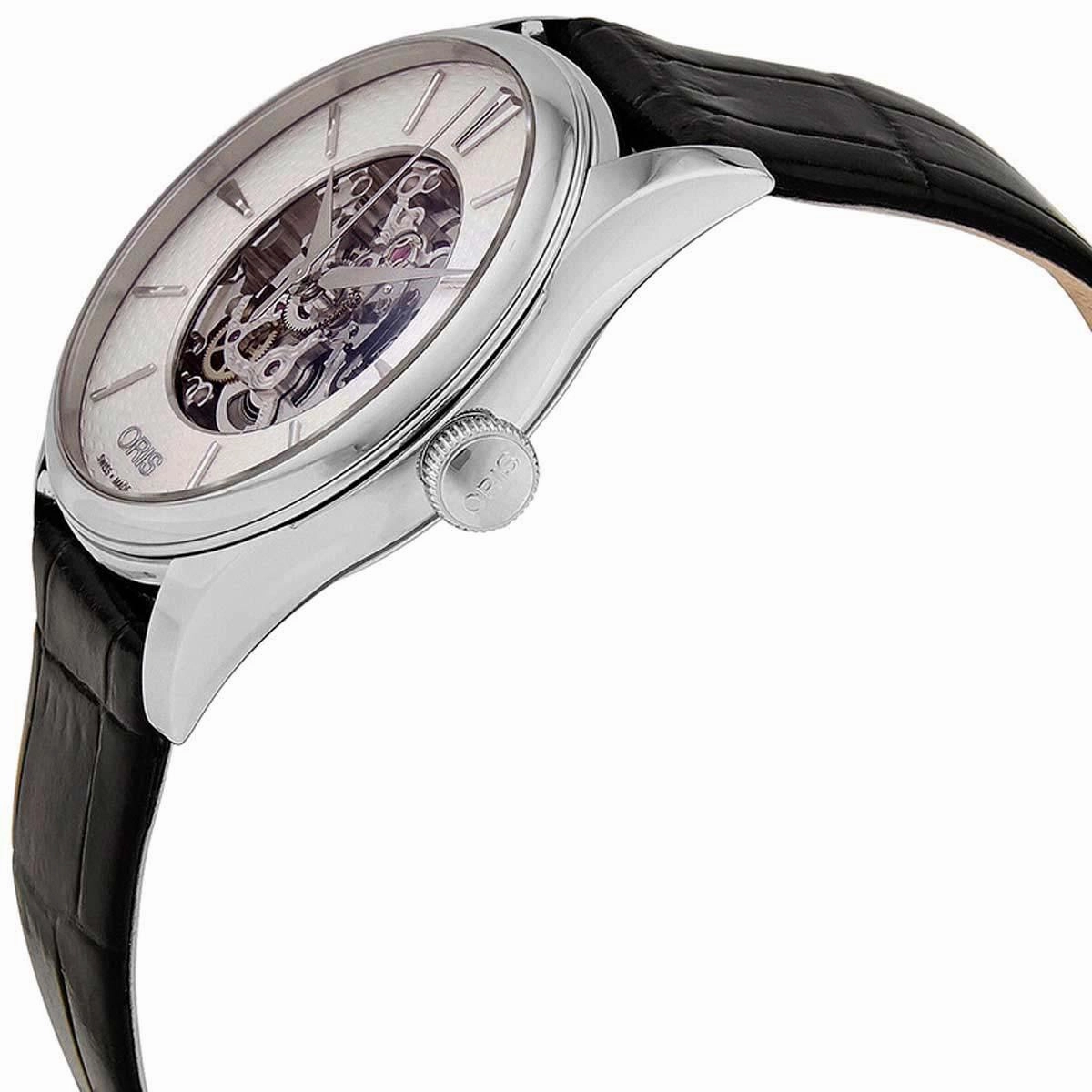 Oris Women's Automatic Watch - Artelier Black Leather Strap | 01 560 7724 4051LS