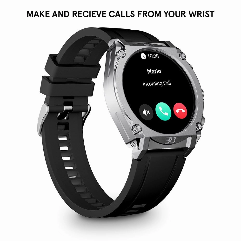 Police My Avatar Silver Matt and Glossy Black Silicone Unisex Smartwatch