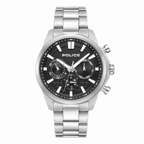 Police Rangy Gents Black Dial Stainless Steel Watch