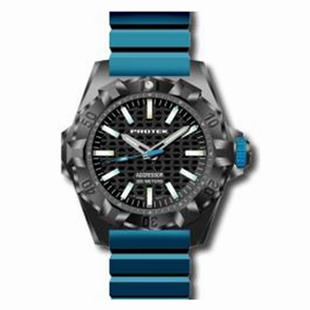 Protek Men's Watch - Aggressor Carbon Composite Case Black Dial Blue Strap | 4003B