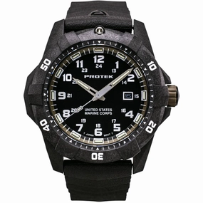 ProTek Men's Watch - USMC Series Quartz Black and Brown Dial Rubber Strap Dive | 1016