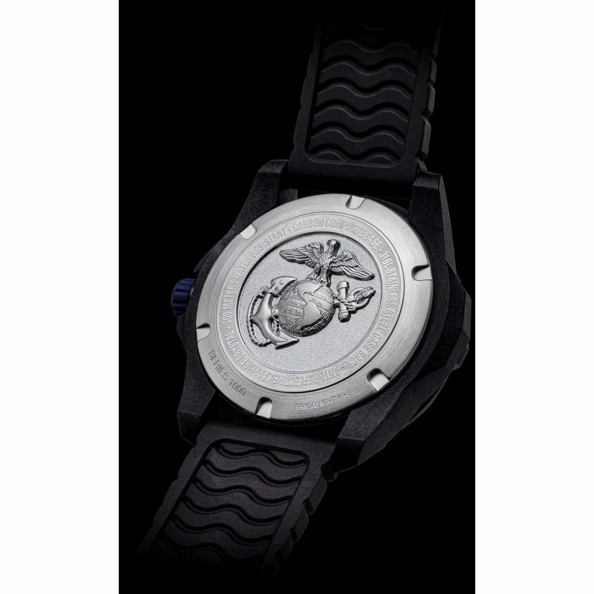 ProTek Men's Watch - USMC Series Quartz Black and Brown Dial Rubber Strap Dive | 1016
