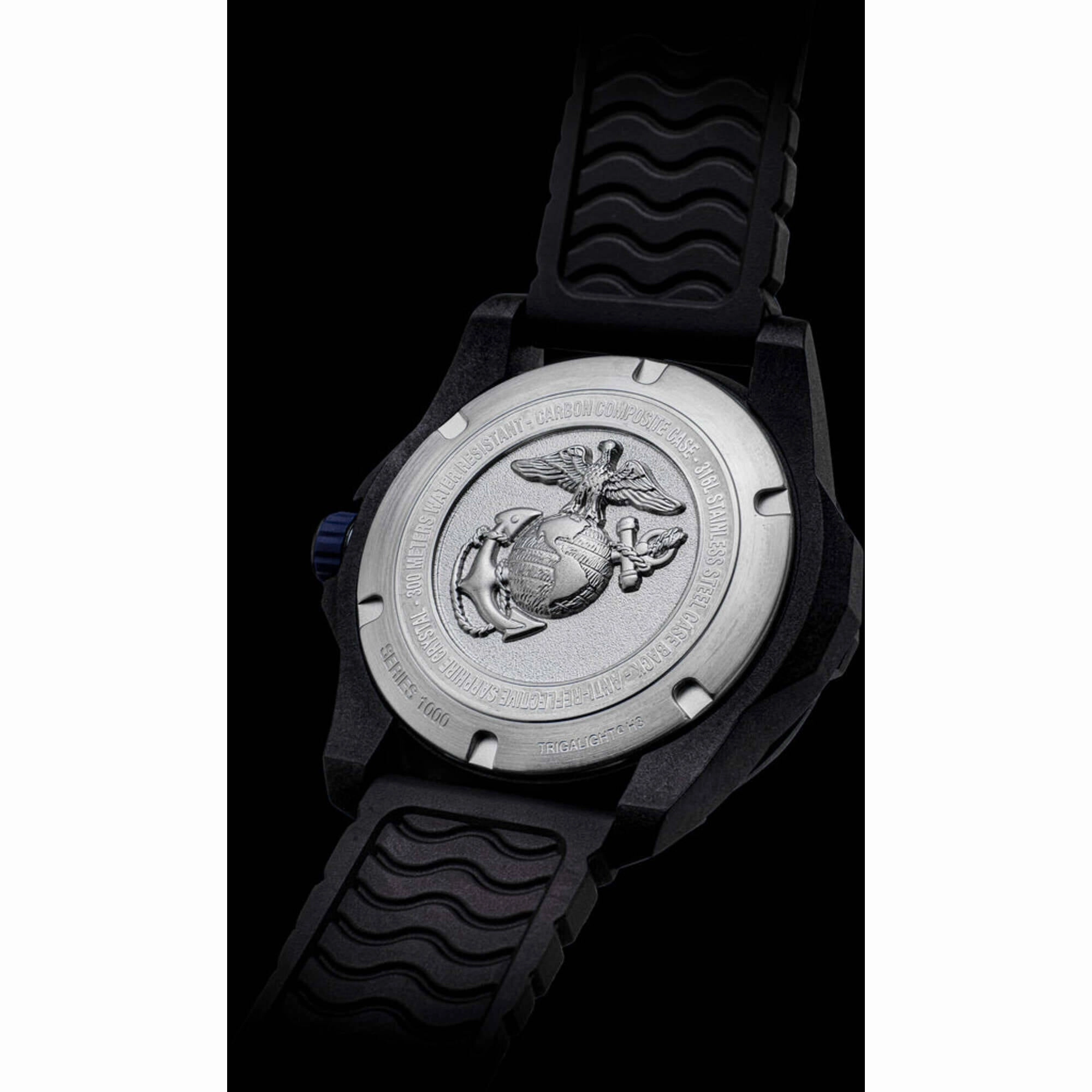ProTek Men's Watch - USMC Series Quartz Black and Green Dial Rubber Strap Dive | 1015