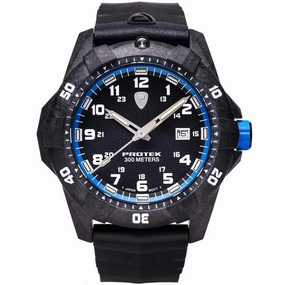 Protek Unisex Quartz Watch - Dive Series Blue and Black Dial Rubber Strap | 1003