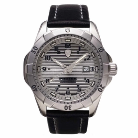 Protek Unisex Watch - Dive Series Rotating Bezel Genuine Black Leather Strap | 2004