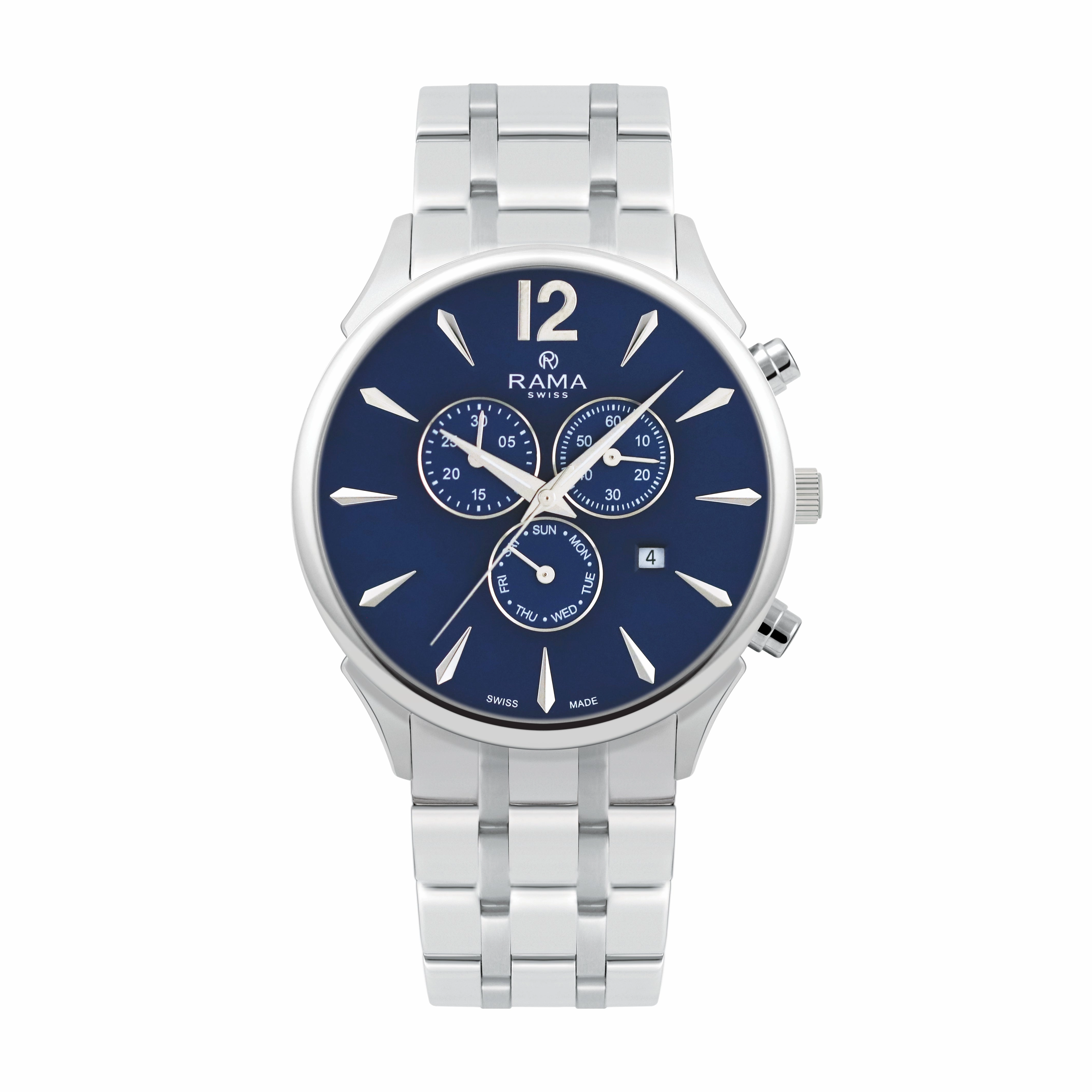 Rama Gents Blue Dial Chronograph Stainless Steel Quartz Watch
