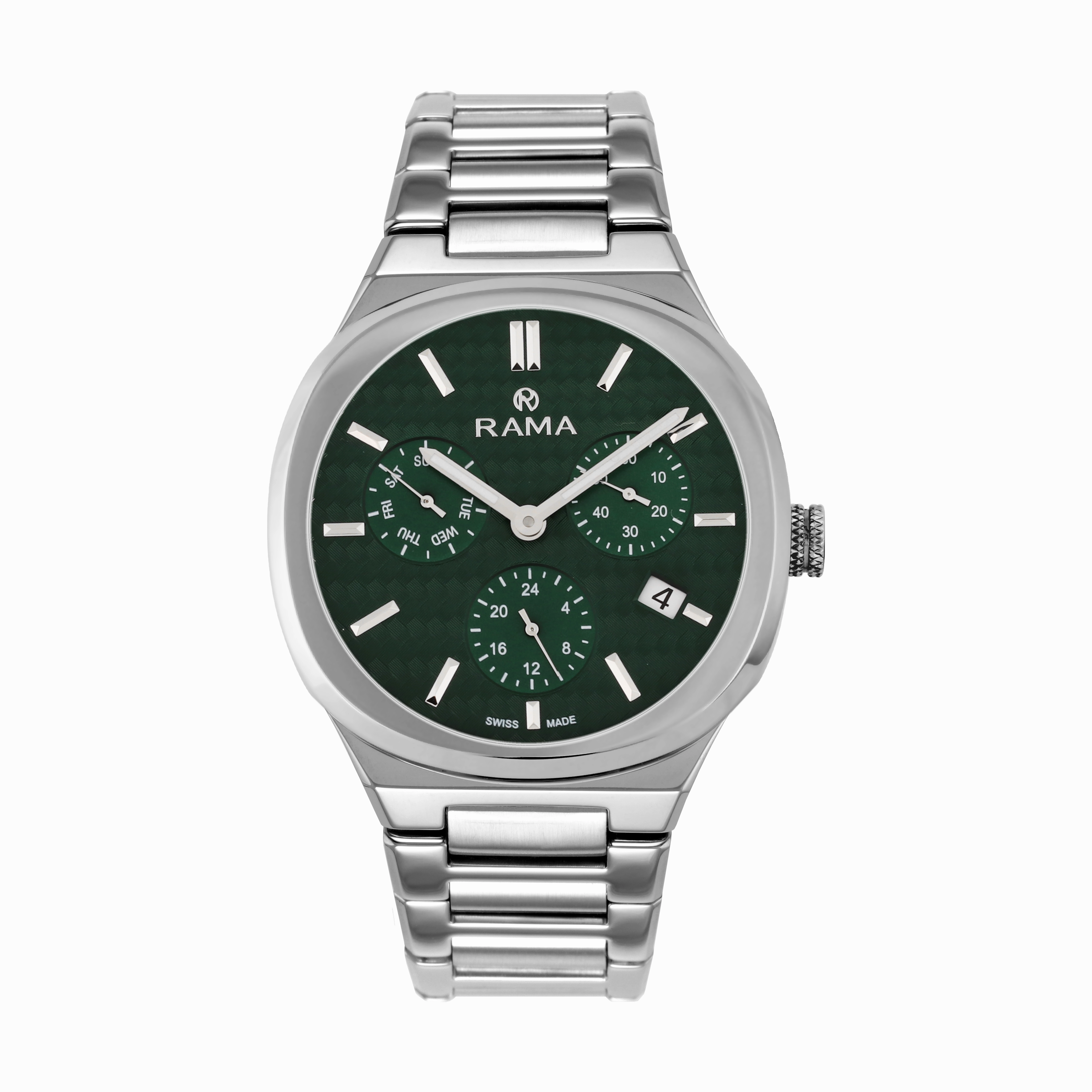 Rama Gents Green Dial Stainless Steel Case & Bracelet Quartz Watch