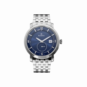 Rama Men's Quartz Watch Full Stainless Steel Case & Bracelet With Blue And Blue Ring Dial