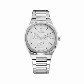Rama Men's Quartz Watch Full Stainless Steel Case & Bracelet With White Dial