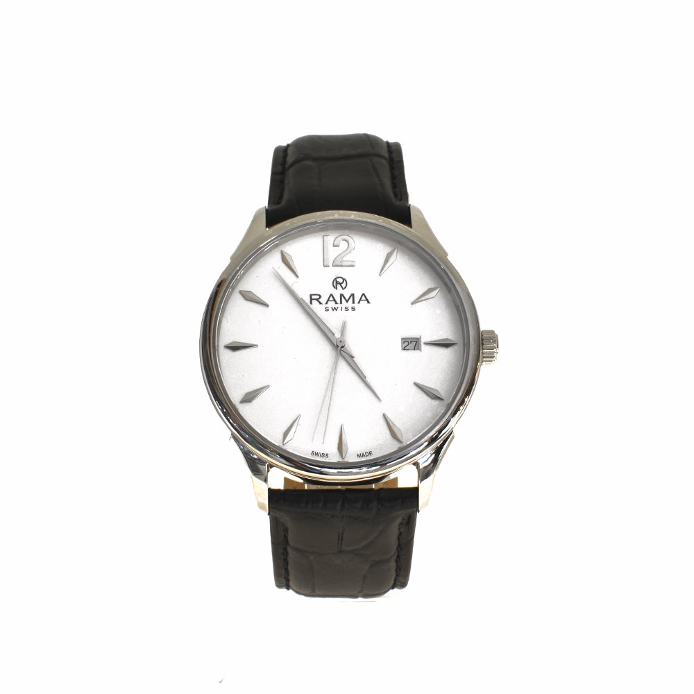 Rama Men's Stainless Steel Leather Strap