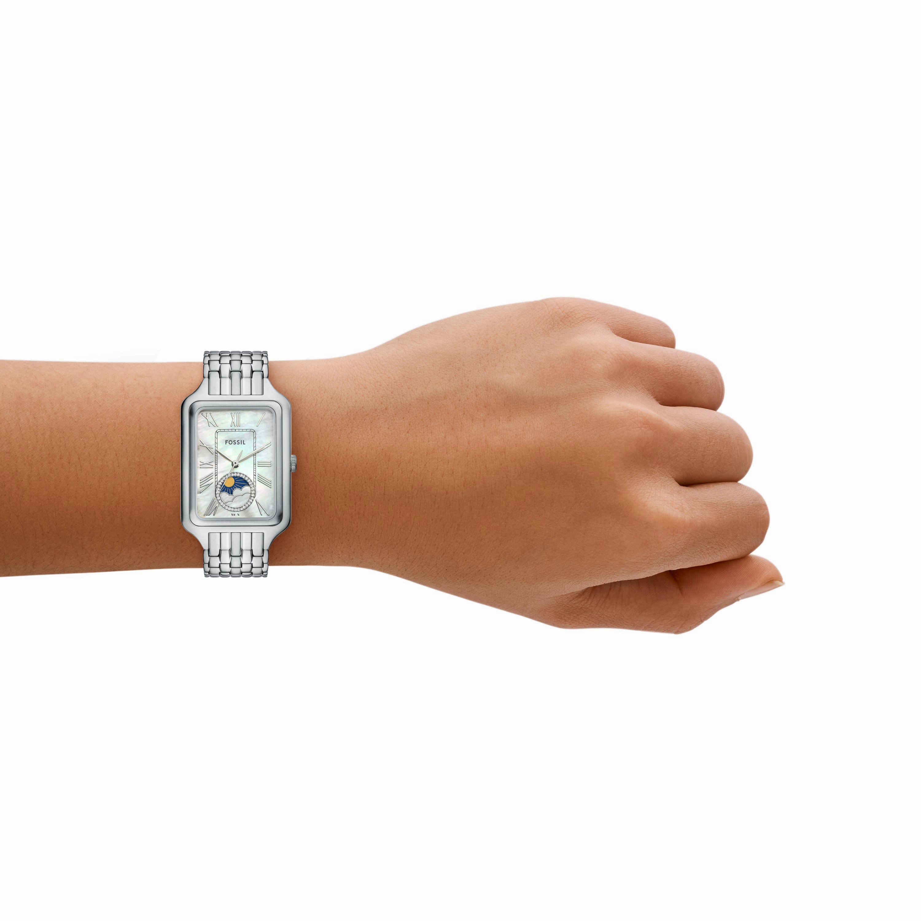 Raquel Sun Moon Multifunction Stainless Steel Watch