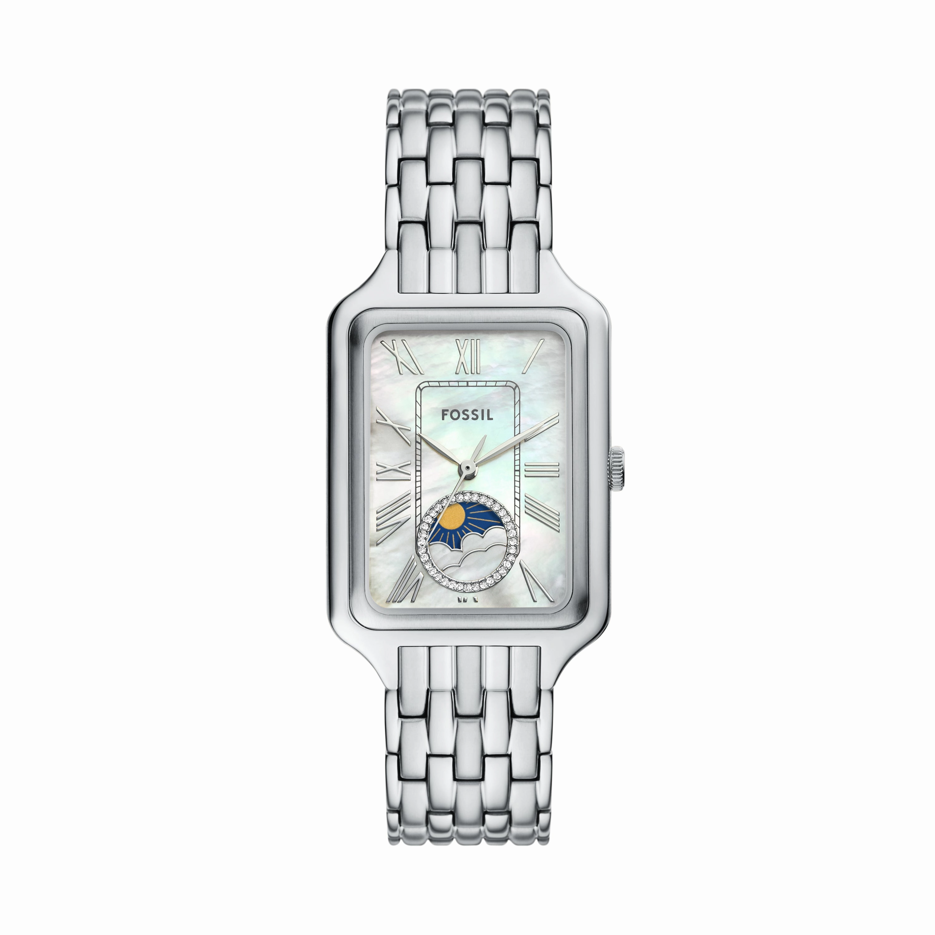 Raquel Sun Moon Multifunction Stainless Steel Watch