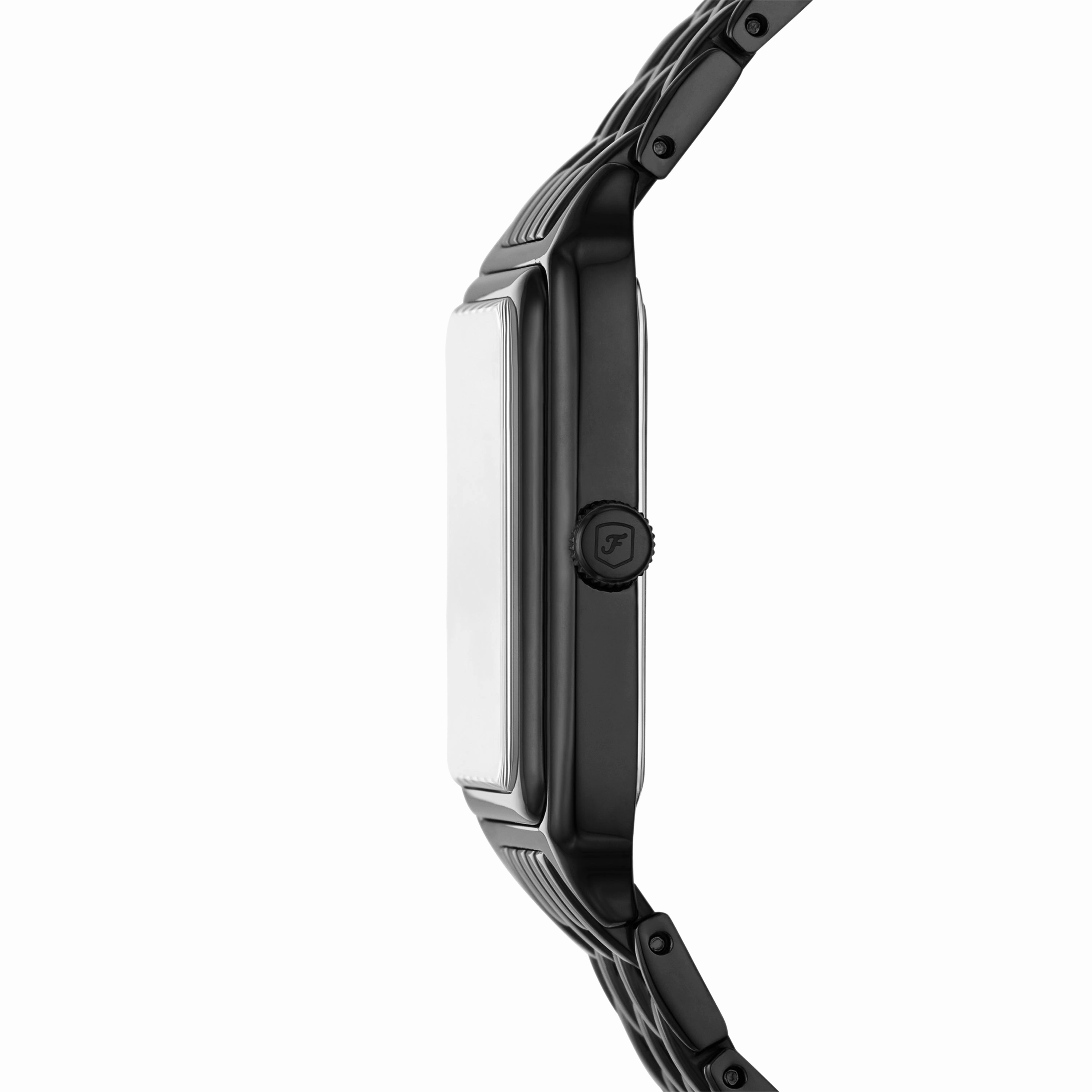 Raquel Three-Hand Date Black Stainless Steel Watch
