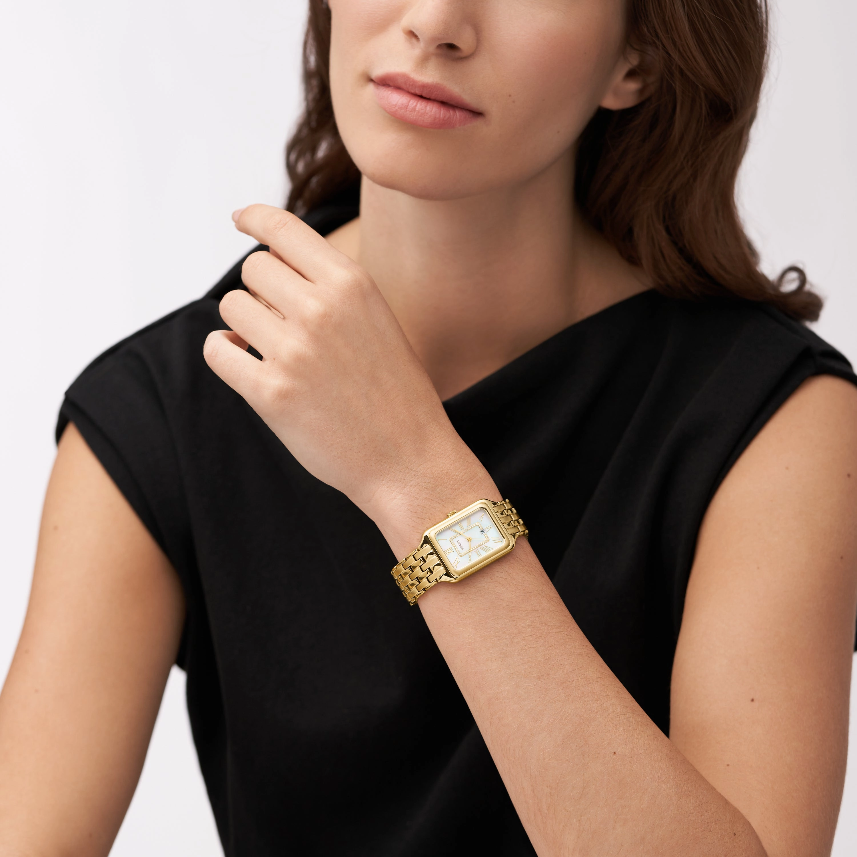 Raquel Three-Hand Date Gold-Tone Stainless Steel Watch