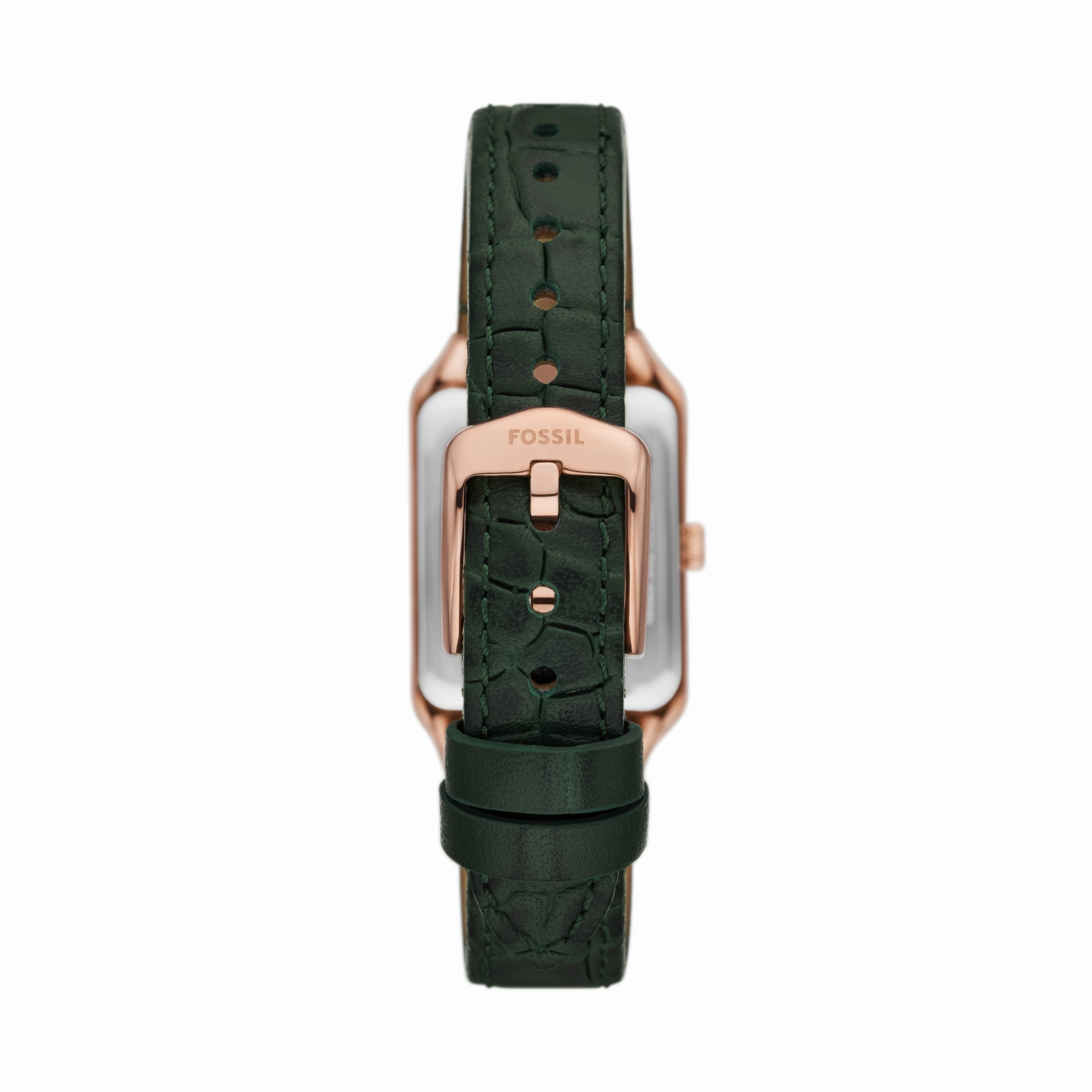 Raquel Three-Hand Date Green Croco LiteHide? Leather Watch
