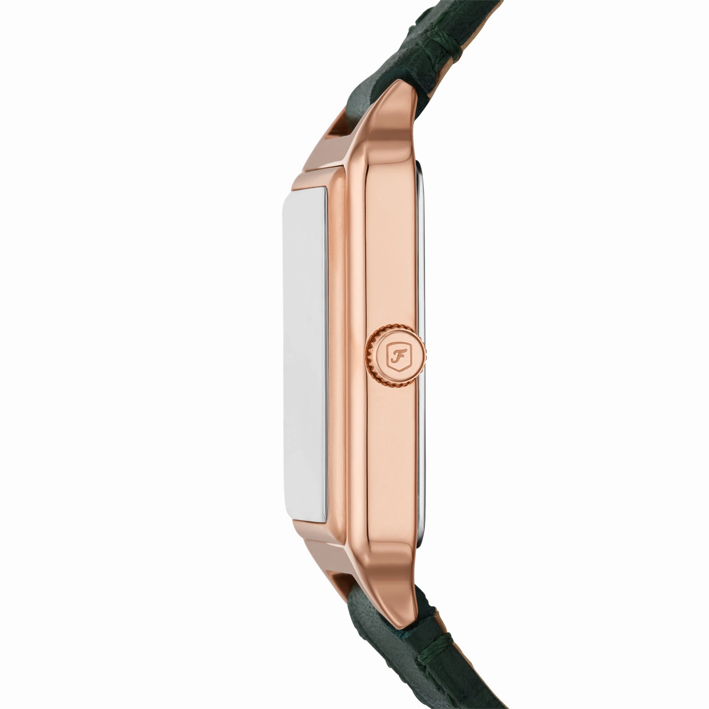 Raquel Three-Hand Date Green Croco LiteHide? Leather Watch