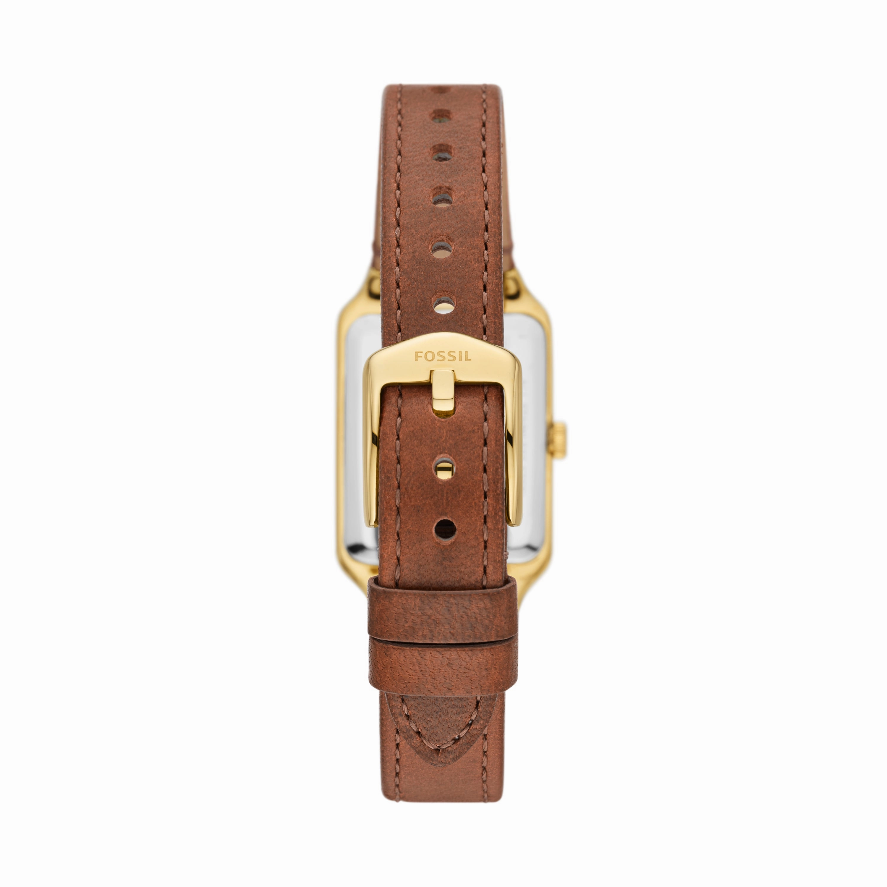 Raquel Three-Hand Date Medium Brown LiteHide? Leather Watch