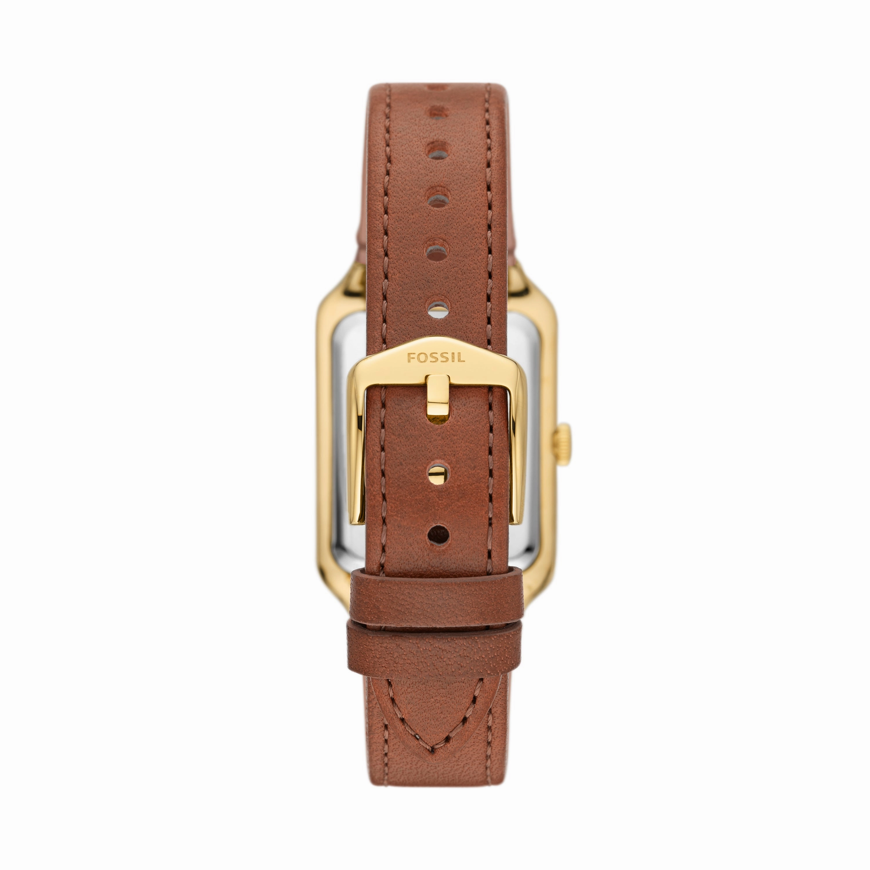 Raquel Three-Hand Date Medium Brown LiteHide? Leather Watch
