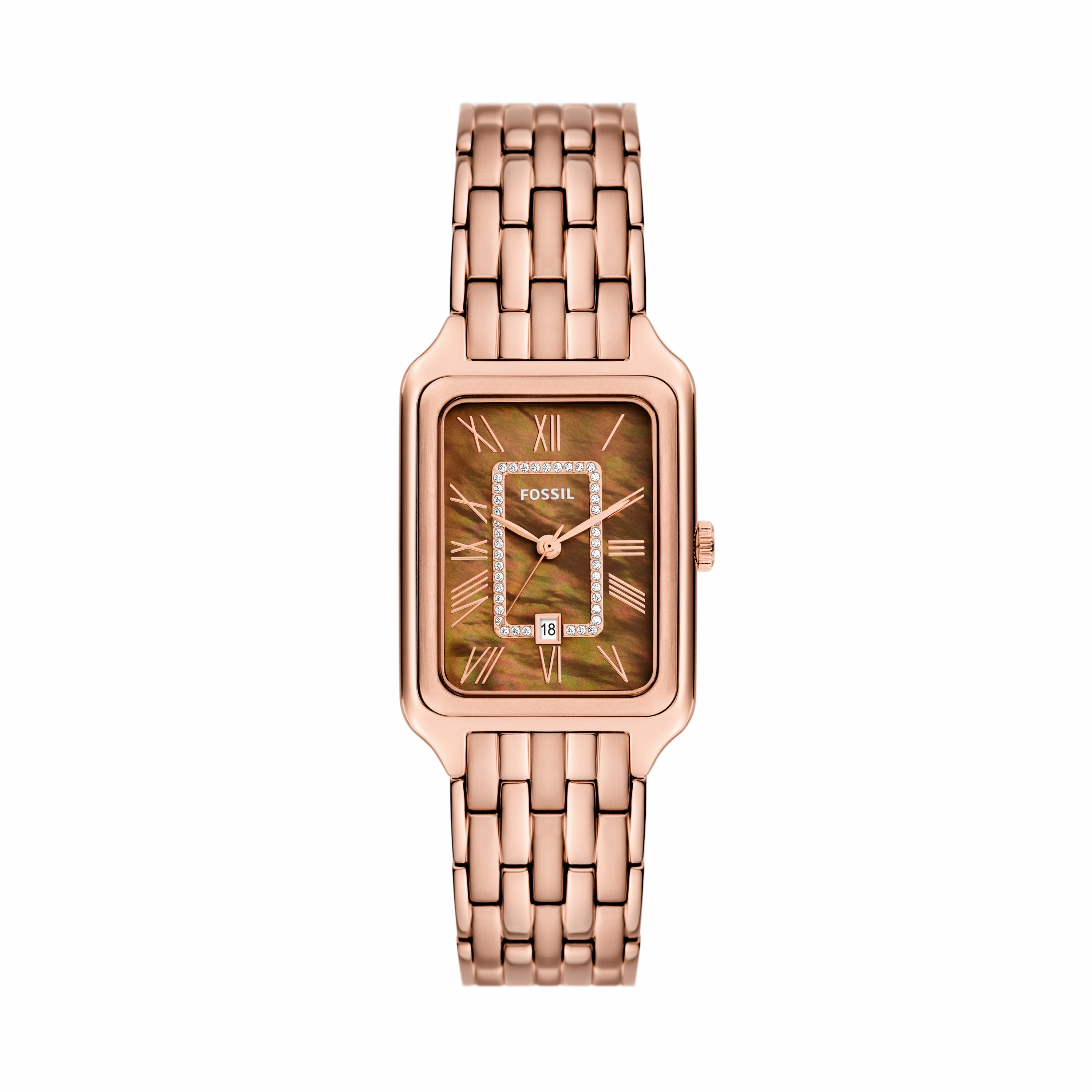 Raquel Three-Hand Date Rose Gold-Tone Stainless Steel Watch