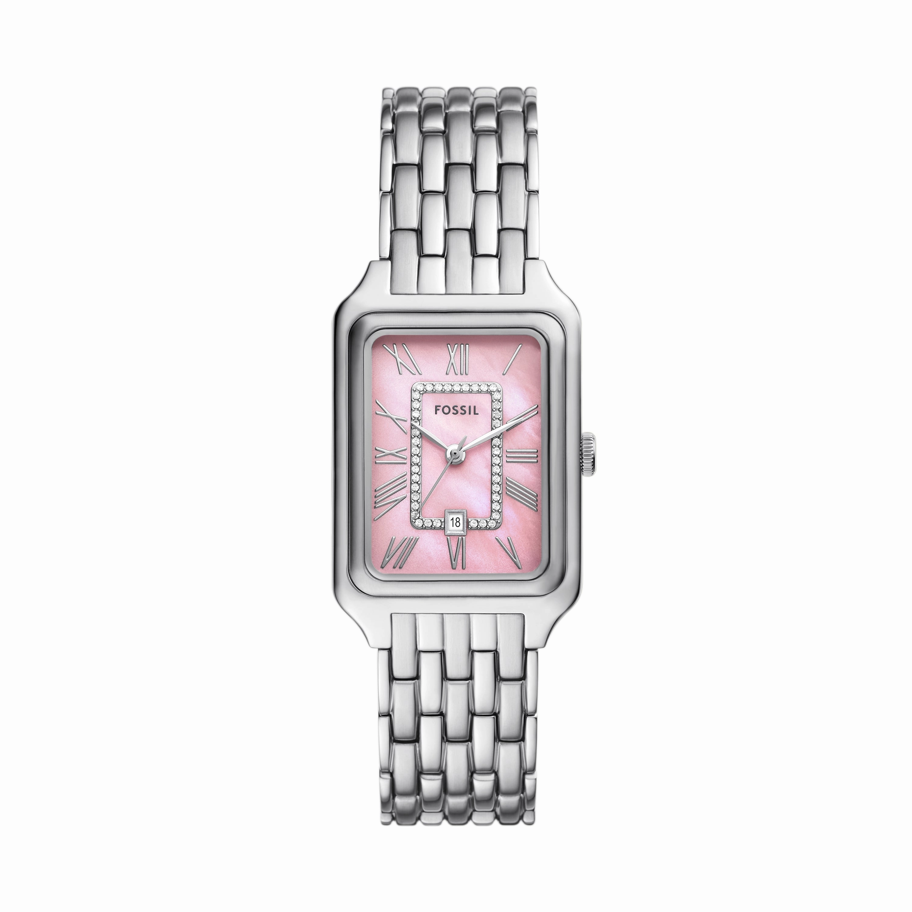 Raquel Three-Hand Date Stainless Steel Watch