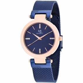 Roberto Bianci Women's Watch - Cristallo Blue Dial Plated Steel Bracelet | RB0406