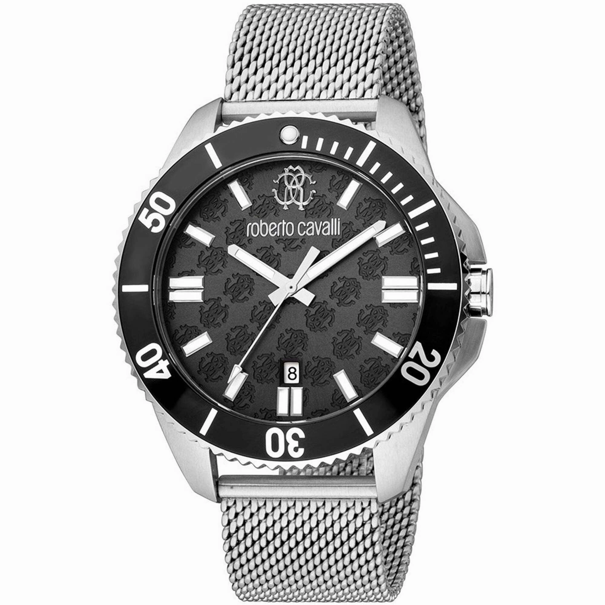 Roberto Cavalli Men's Watch - Classic Black Dial Steel Bracelet | RC5G013M0045