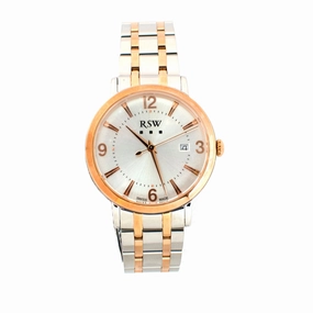 Rsw Men's Stainless Steel Watch With Two-ToneSilver And Rg Bracelet & White Dial