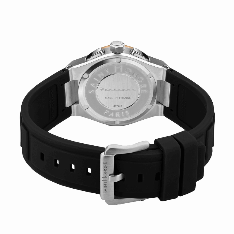Saint Honore Haussman  Men's White Dial Blacl Black Silicon Strap Watch