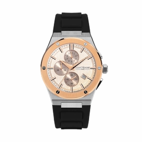 Saint Honore Haussman  Men's White Dial Blacl Black Silicon Strap Watch