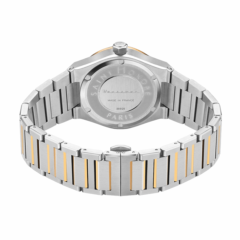 Saint Honore New Haussmann Gents Blue Dial Two Tone Stainless Steel Bracelet Watch