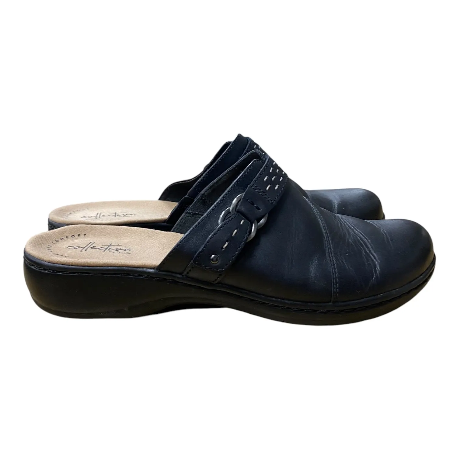 Sandals Flats By Clarks In Black, Size:9