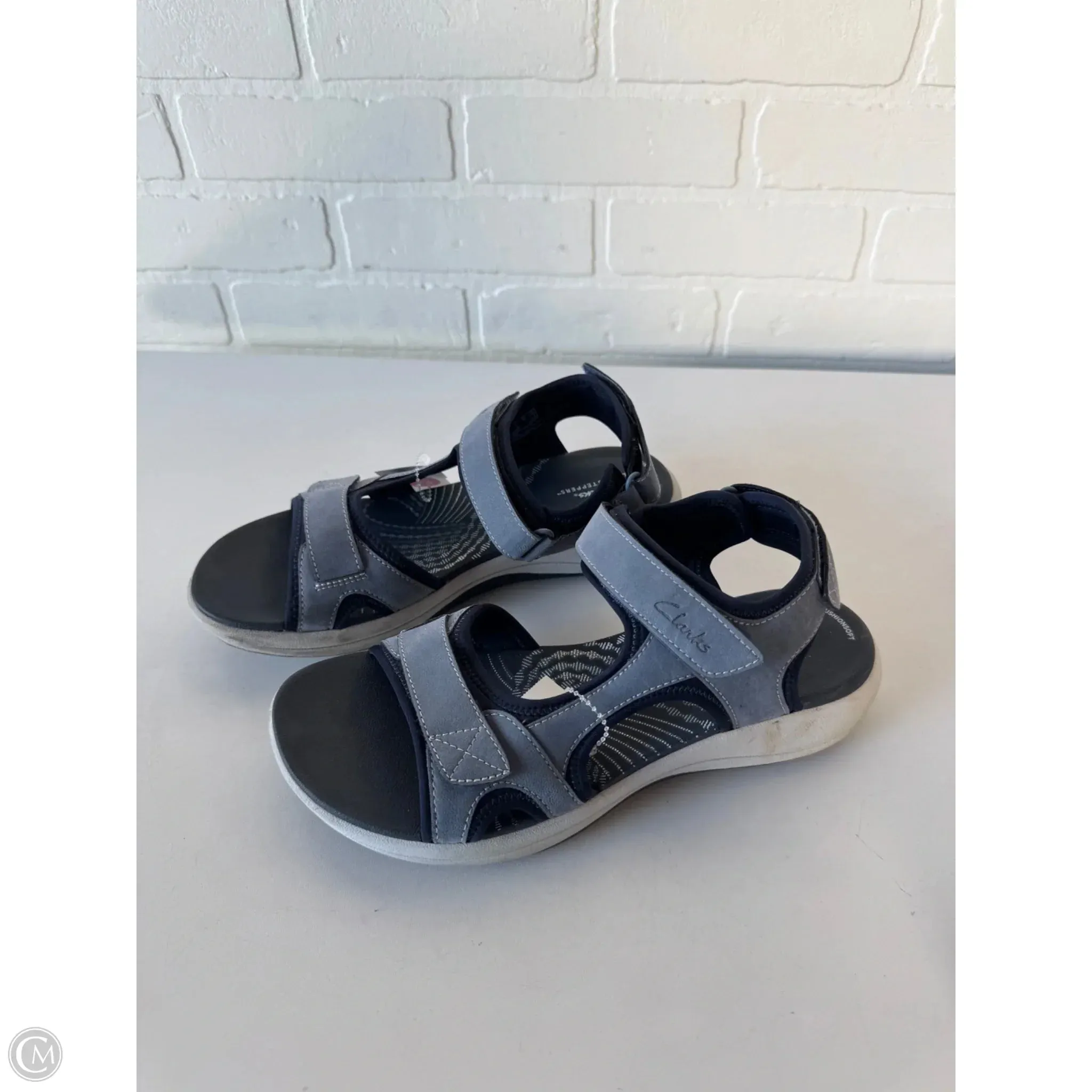 Sandals Flats By Clarks In Blue, Size: 8
