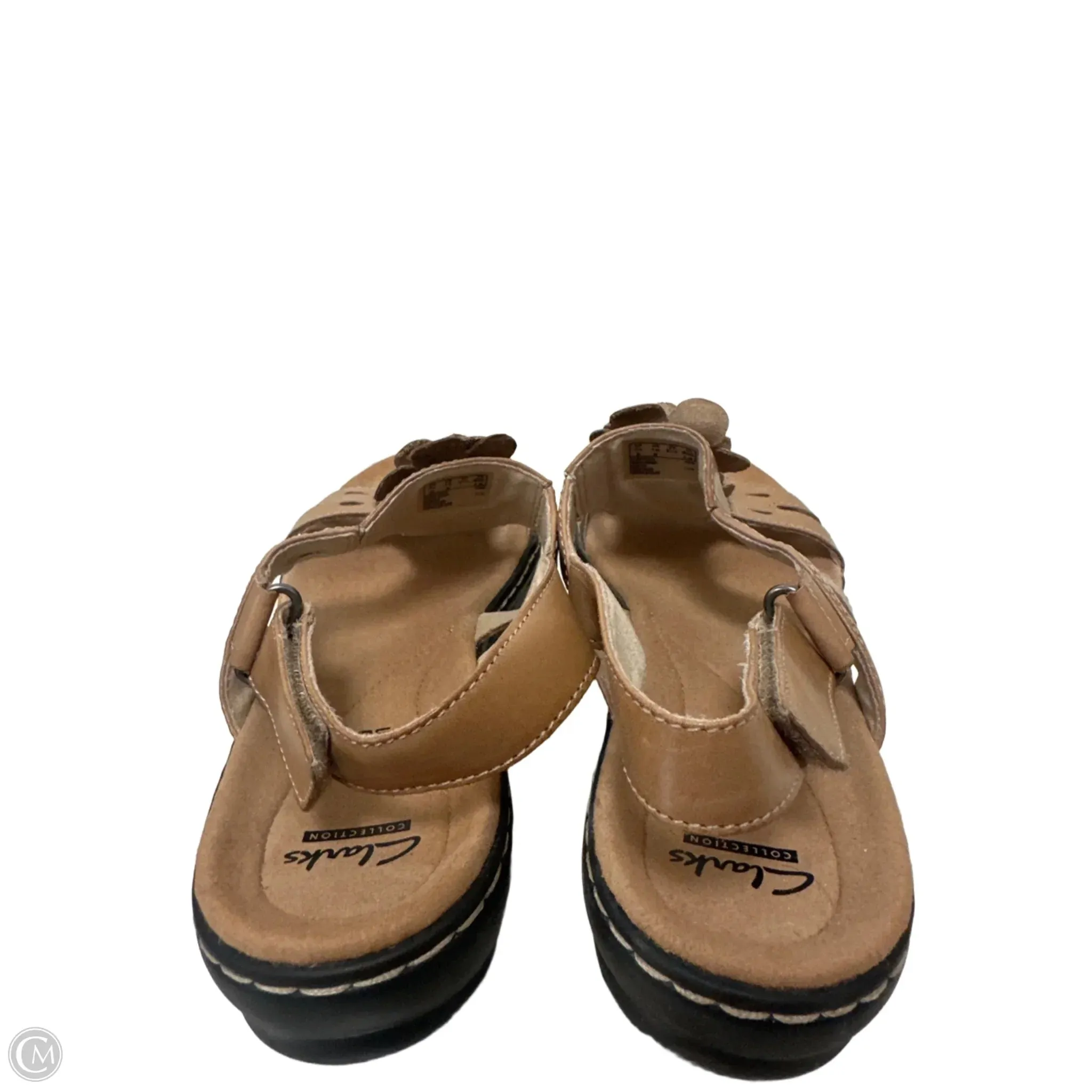 Sandals Flats By Clarks In Brown, Size: 10