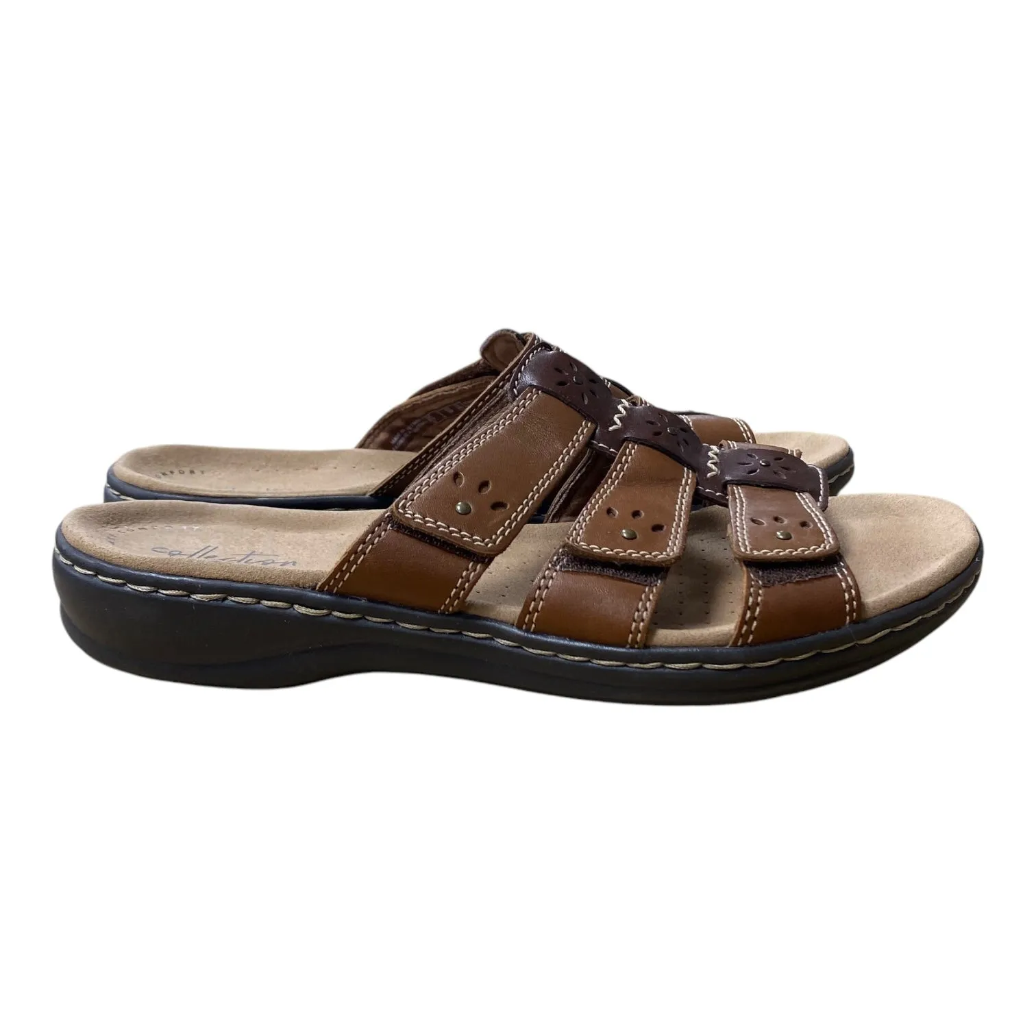 Sandals Flats By Clarks In Brown, Size:8