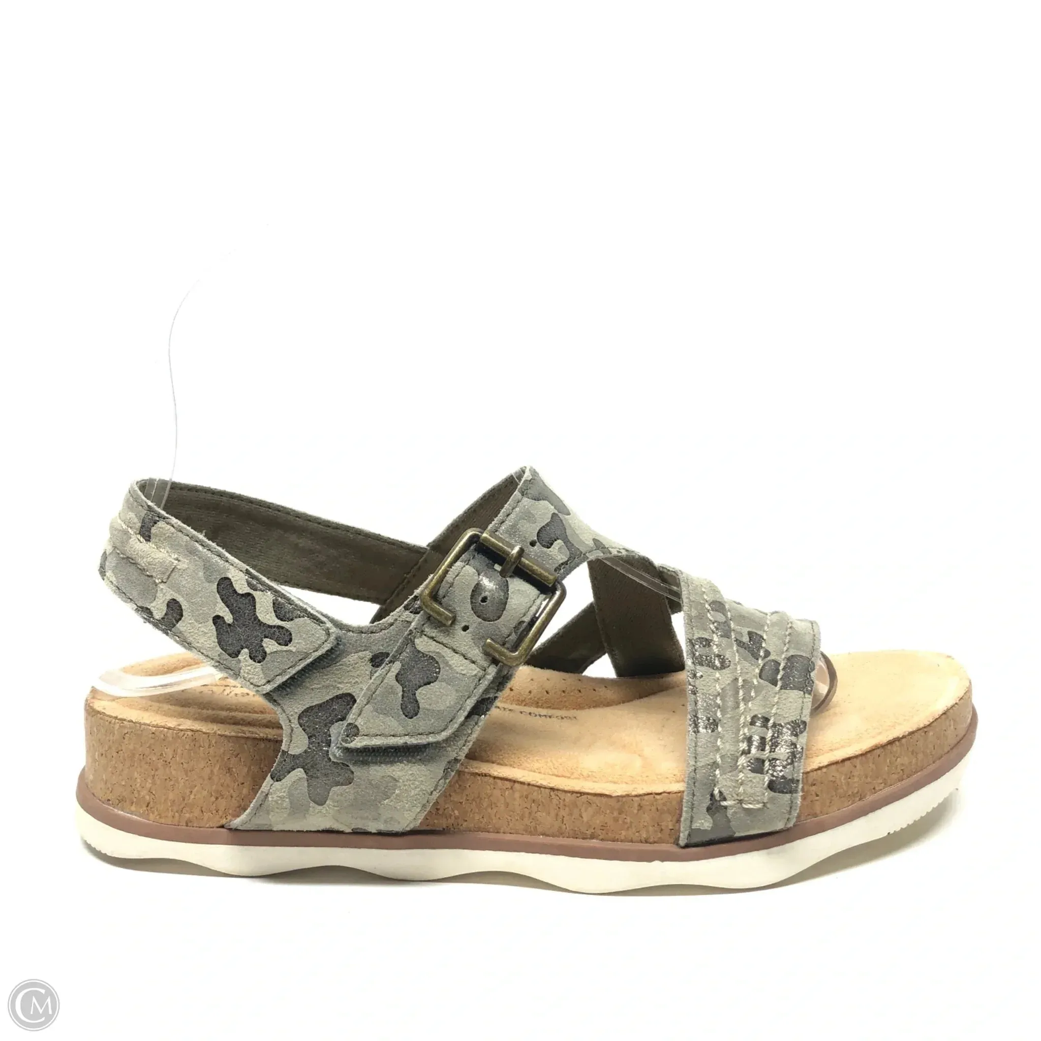 Sandals Flats By Clarks In Camouflage Print, Size: 7