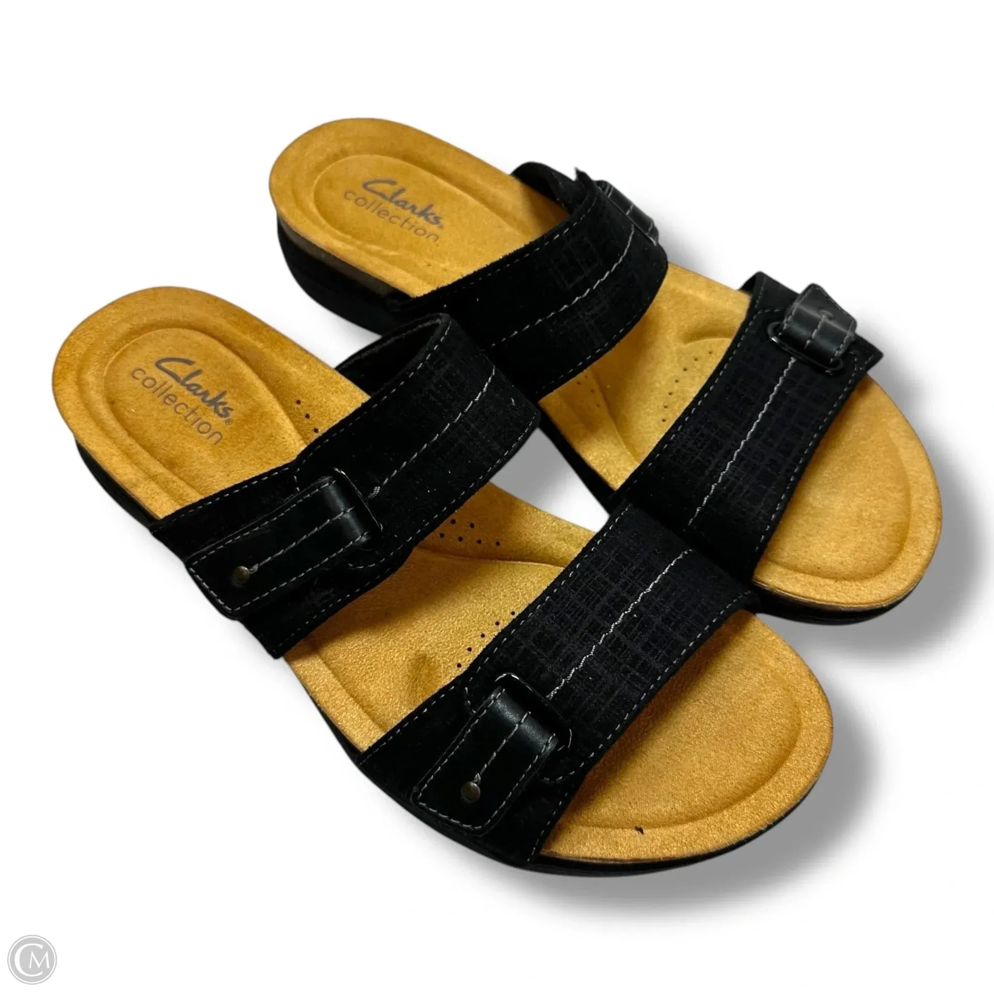 Sandals Flip Flops By Clarks In Black, Size: 8.5