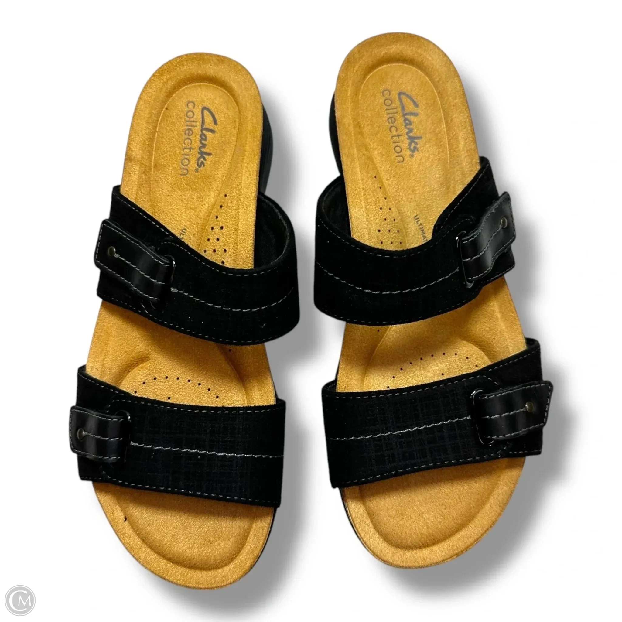 Sandals Flip Flops By Clarks In Black, Size: 8.5