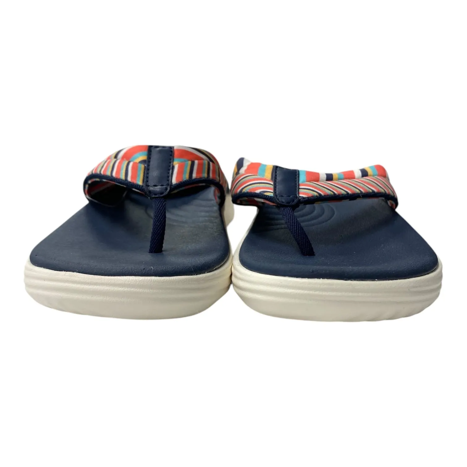 Sandals Flip Flops By Clarks In Blue & Orange, Size:7