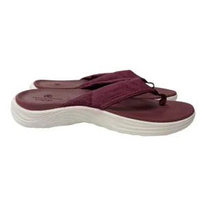 Sandals Flip Flops By Clarks In Maroon, Size:7