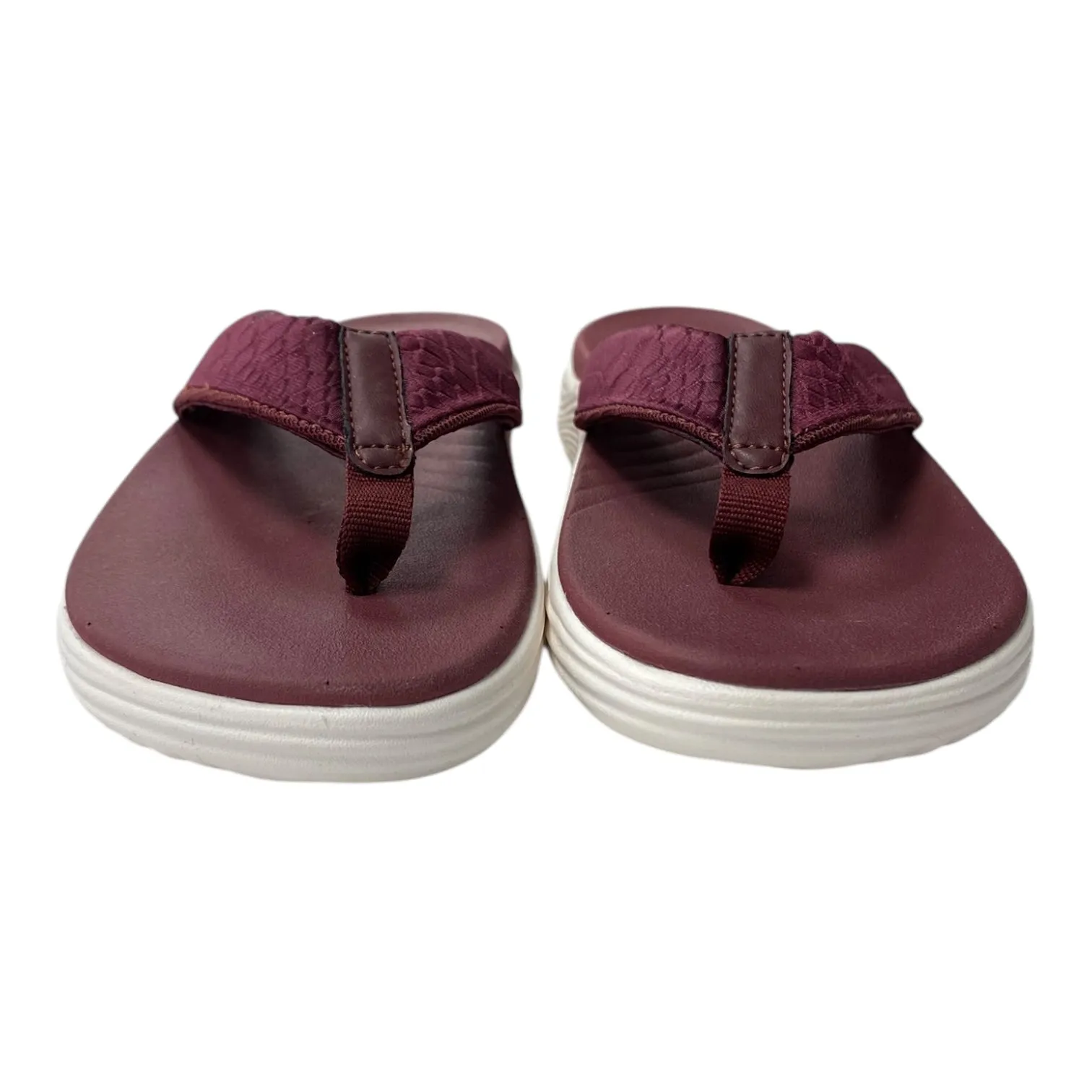 Sandals Flip Flops By Clarks In Maroon, Size:7