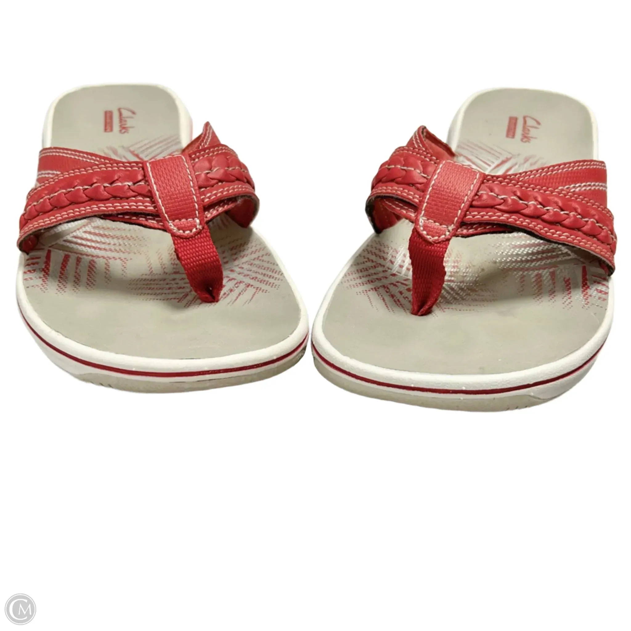 Sandals Flip Flops By Clarks In Red, Size: 6