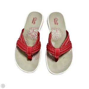 Sandals Flip Flops By Clarks In Red, Size: 6