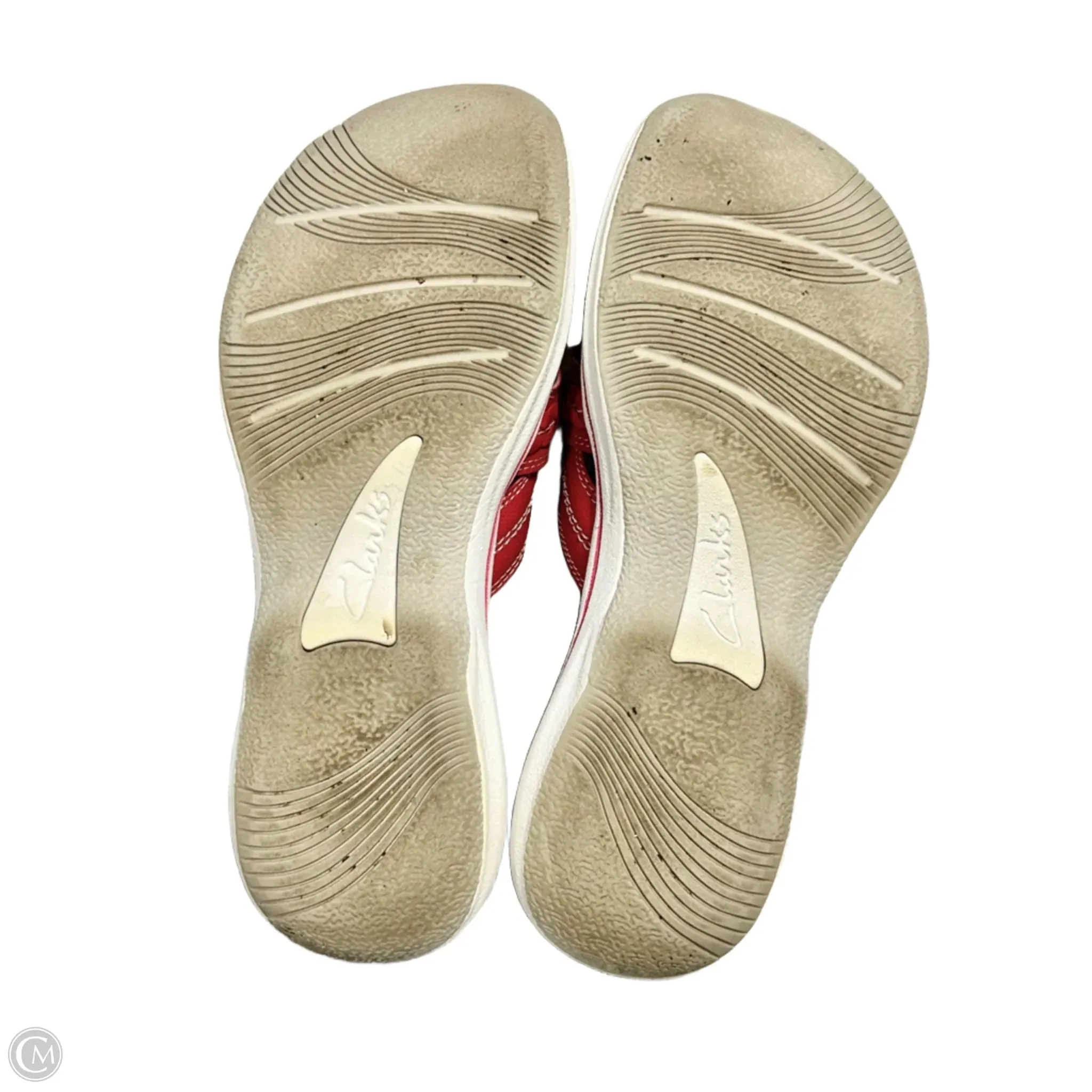 Sandals Flip Flops By Clarks In Red, Size: 6