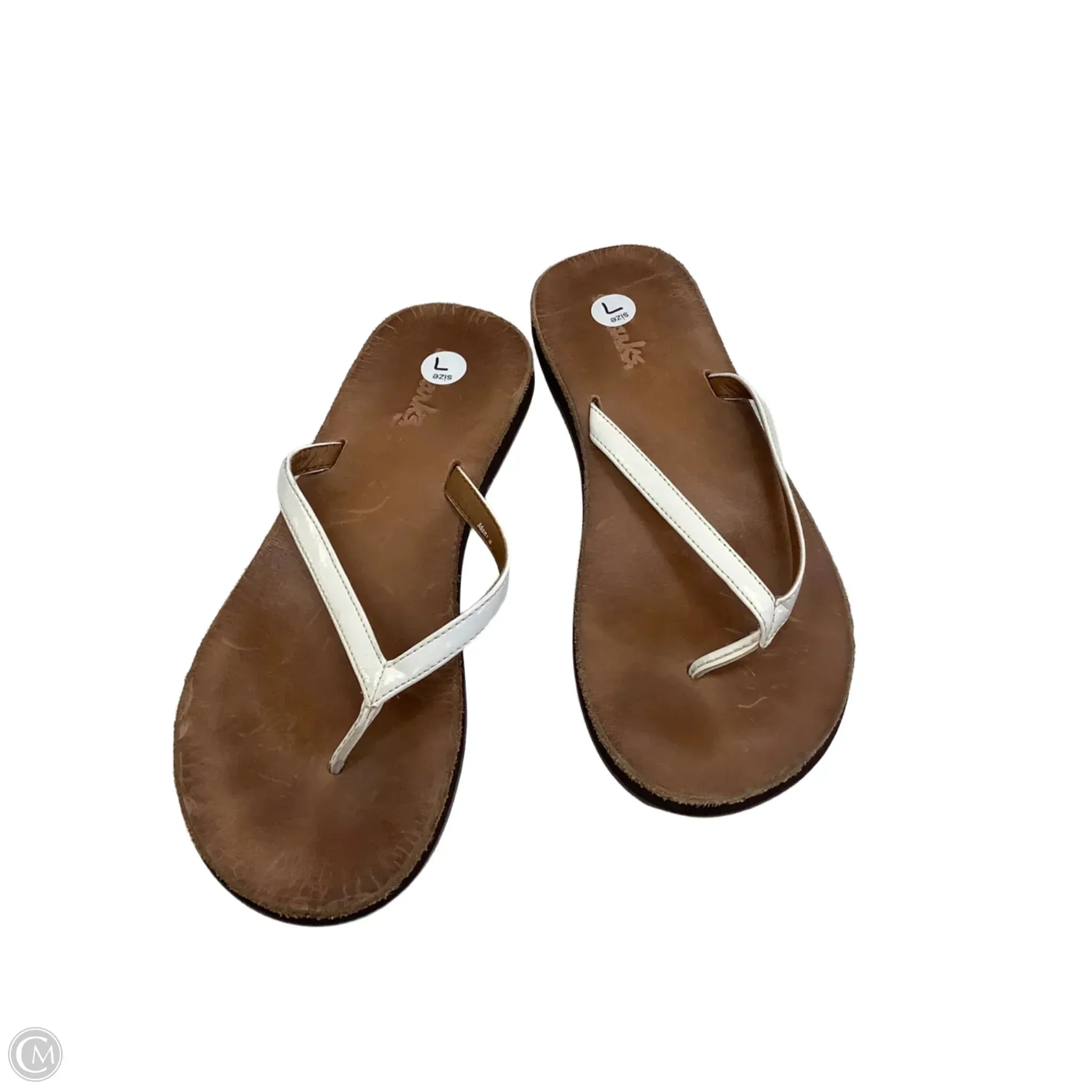 Sandals Flip Flops By Clarks In Tan, Size: 7