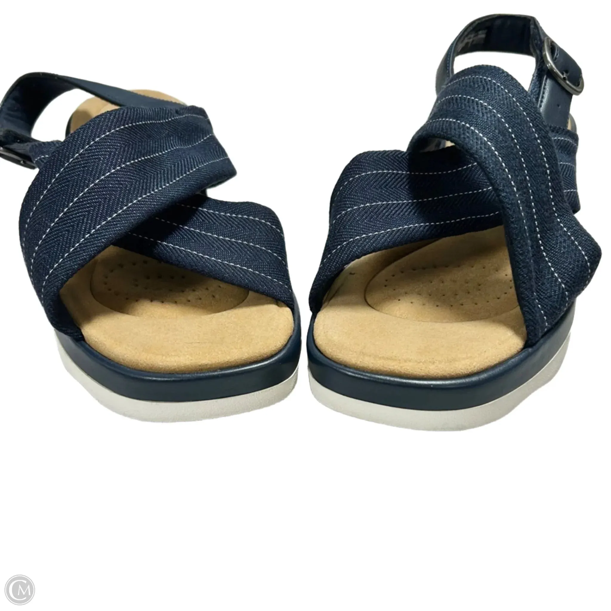 Sandals Heels Platform By Clarks In Navy, Size: 8.5