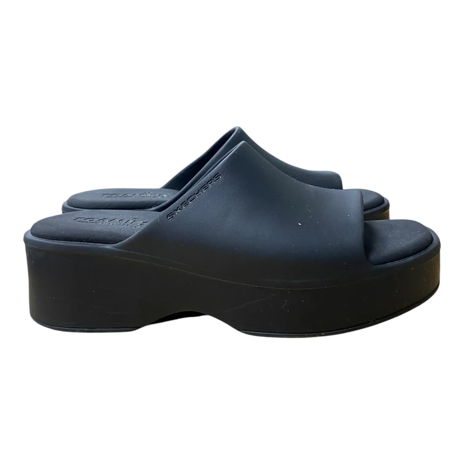 Sandals Heels Platform By Skechers In Black, Size:7