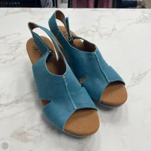 Sandals Heels Wedge By Clarks In Aqua, Size: 8.5