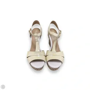 Sandals Heels Wedge By Clarks In Beige, Size: 9.5